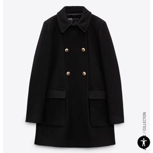 Zara gold button wool coat